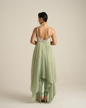 Mint Green Florid Anarkali Set