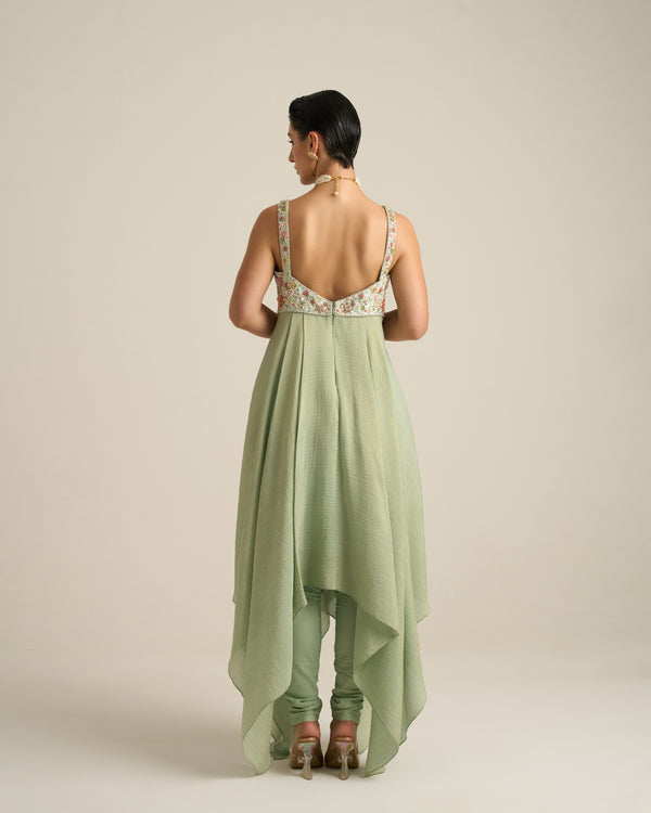 Mint Green Florid Anarkali Set