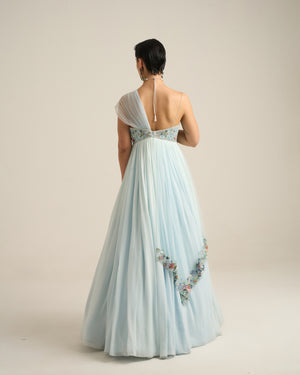 Powder Blue Anarkali Set