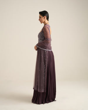Purple Ash Anarkali set