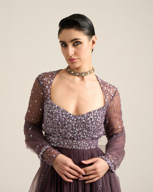 Purple Ash Anarkali set