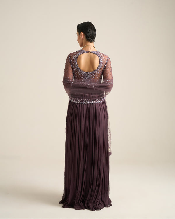 Purple Ash Anarkali set