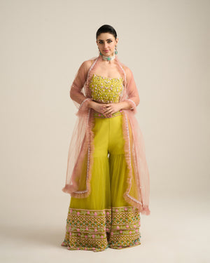 Neo Pink Sharara Set