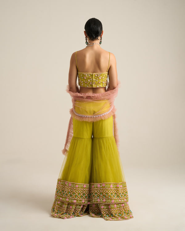 Neo Pink Sharara Set