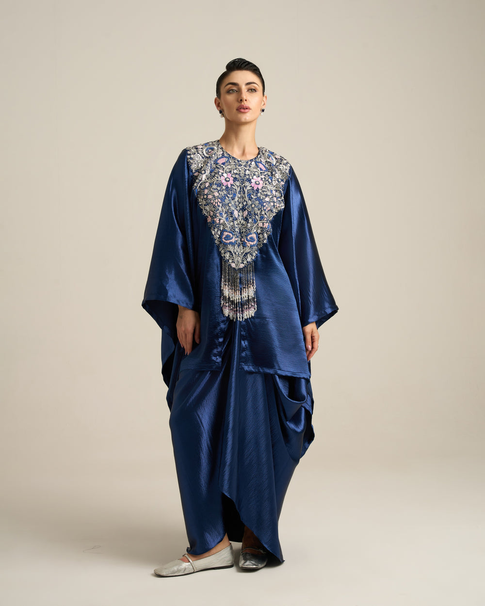 Midnight Blue Kaftan Skirt Set