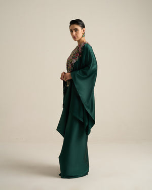Floral Green Kaftan Skirt Set