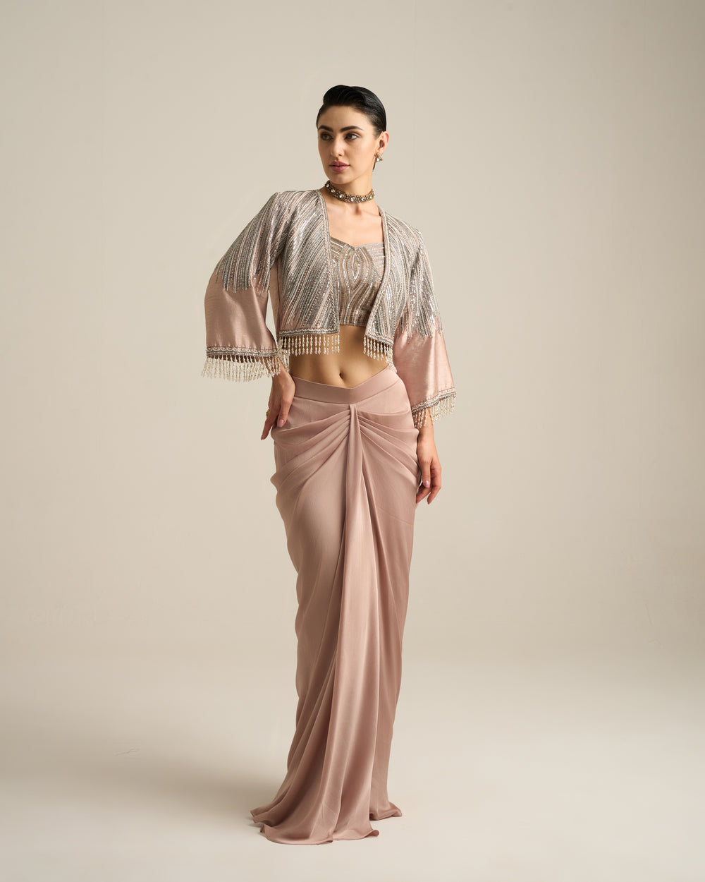 Champagne Metallic Co-ord Set