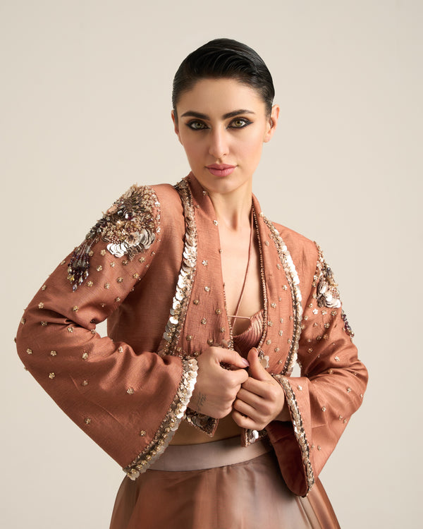 Rust Ombre Lehenga Set