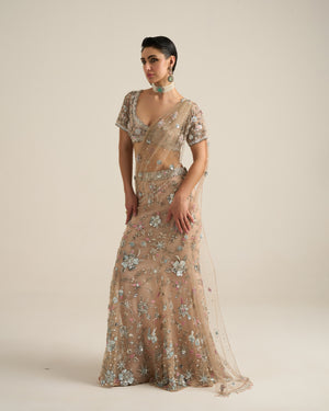 Blush Pink Hand Embroidered Lehenga Set