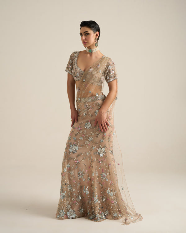 Blush Pink Hand Embroidered Lehenga Set