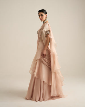 Blush Pink Saree Set