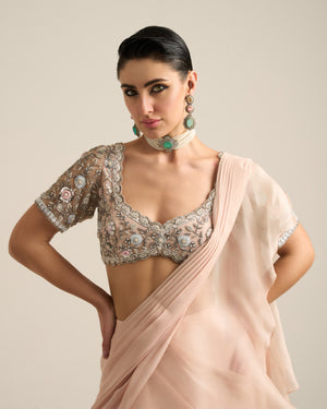 Blush Pink Saree Set