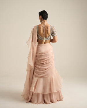 Blush Pink Saree Set