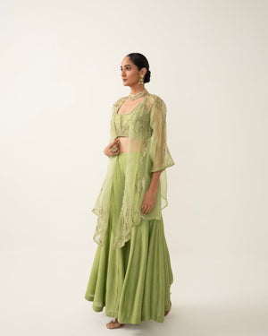 Green Palazzo and Jacket Set